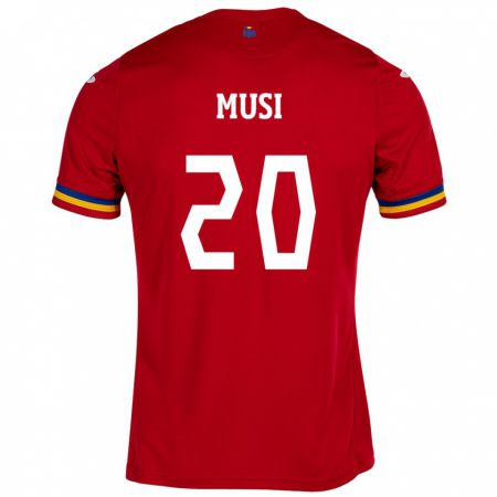 Kandiny Hombre Camiseta Rumania Alexandru Musi #20 Rojo 2ª Equipación 24-26 La Camisa Chile