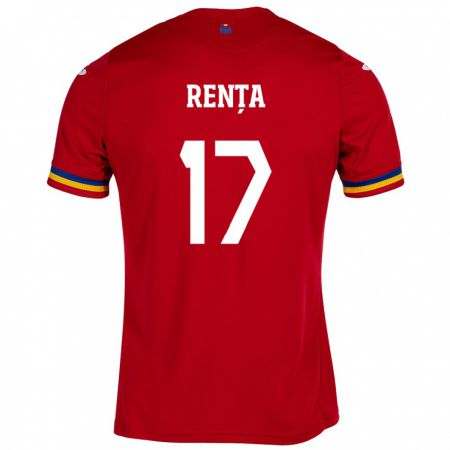 Kandiny Hombre Camiseta Rumania Denis Rența #17 Rojo 2ª Equipación 24-26 La Camisa Chile