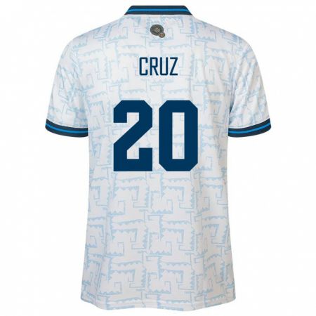 Kandiny Hombre Camiseta El Salvador Jorge Cruz #20 Blanco 2ª Equipación 24-26 La Camisa Chile