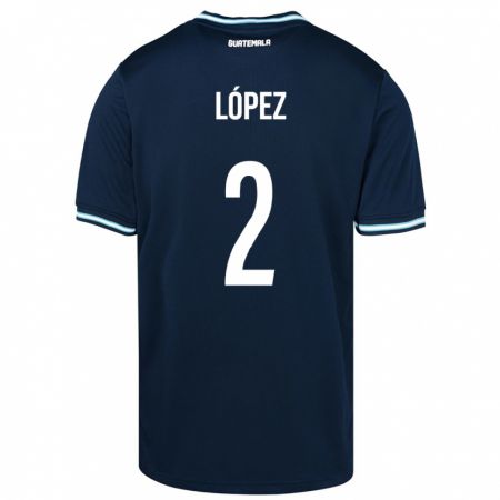 Kandiny Hombre Camiseta Guatemala Francisco López #2 Azul 2ª Equipación 24-26 La Camisa Chile