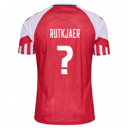 Kandiny Mujer Camiseta Dinamarca Villads Rutkjaer #0 Rojo 1ª Equipación 24-26 La Camisa Chile