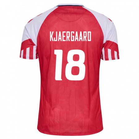 Kandiny Mujer Camiseta Dinamarca Maurits Kjaergaard #18 Rojo 1ª Equipación 24-26 La Camisa Chile
