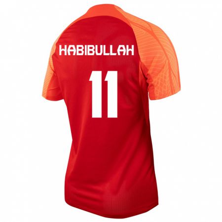 Kandiny Mujer Camiseta Canadá Kamron Habibullah #11 Naranja 1ª Equipación 24-26 La Camisa Chile