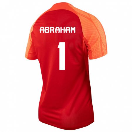 Kandiny Mujer Camiseta Canadá Nathaniel Abraham #1 Naranja 1ª Equipación 24-26 La Camisa Chile