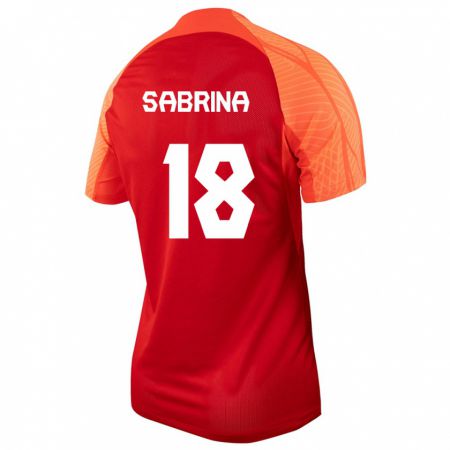 Kandiny Mujer Camiseta Canadá Sabrina D'angelo #18 Naranja 1ª Equipación 24-26 La Camisa Chile