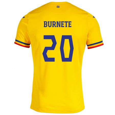 Kandiny Mujer Camiseta Rumania Rareș Burnete #20 Amarillo 1ª Equipación 24-26 La Camisa Chile