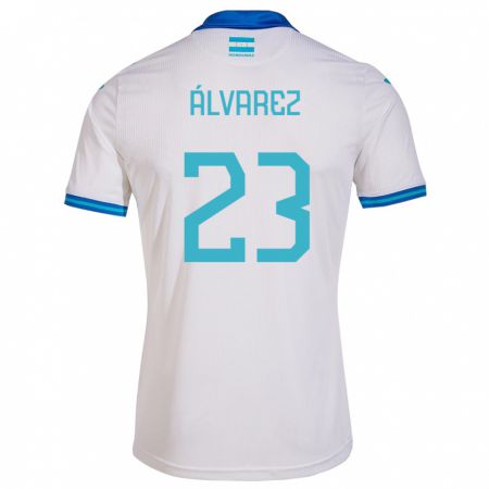 Kandiny Mujer Camiseta Honduras Jorge Álvarez #23 Blanco 1ª Equipación 24-26 La Camisa Chile