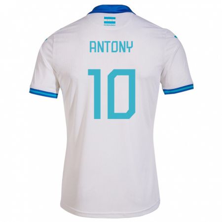 Kandiny Mujer Camiseta Honduras Antony García #10 Blanco 1ª Equipación 24-26 La Camisa Chile