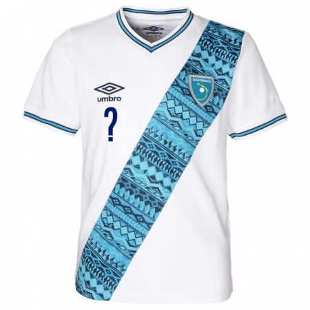Kandiny Mujer Camiseta Guatemala Jezmin Castellanos #0 Blanco 1ª Equipación 24-26 La Camisa Chile