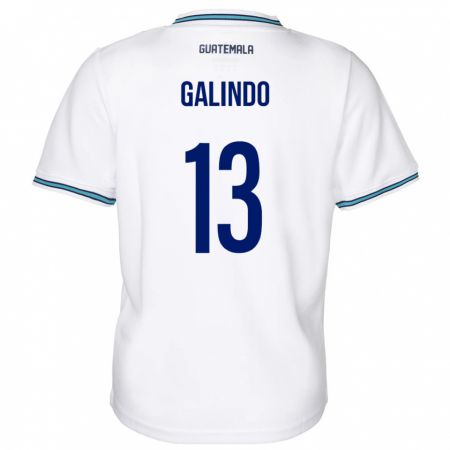 Kandiny Mujer Camiseta Guatemala Alejandro Galindo #13 Blanco 1ª Equipación 24-26 La Camisa Chile
