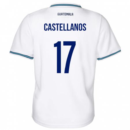 Kandiny Mujer Camiseta Guatemala Óscar Castellanos #17 Blanco 1ª Equipación 24-26 La Camisa Chile