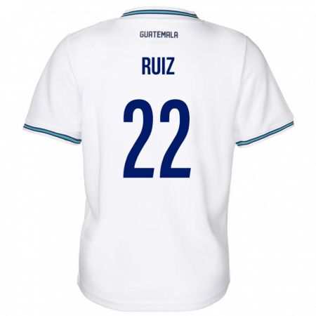 Kandiny Mujer Camiseta Guatemala Kevin Ruiz #22 Blanco 1ª Equipación 24-26 La Camisa Chile