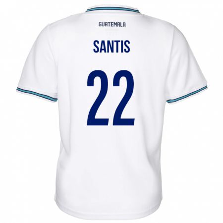 Kandiny Mujer Camiseta Guatemala Diego Santis #22 Blanco 1ª Equipación 24-26 La Camisa Chile