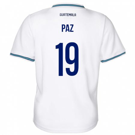 Kandiny Mujer Camiseta Guatemala Vidal Paz #19 Blanco 1ª Equipación 24-26 La Camisa Chile