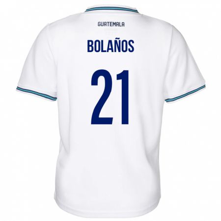 Kandiny Mujer Camiseta Guatemala Diego Bolaños #21 Blanco 1ª Equipación 24-26 La Camisa Chile