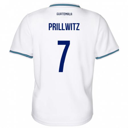 Kandiny Mujer Camiseta Guatemala Héctor Prillwitz #7 Blanco 1ª Equipación 24-26 La Camisa Chile