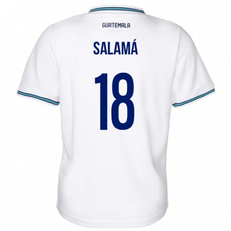 Kandiny Mujer Camiseta Guatemala Anthony Salamá #18 Blanco 1ª Equipación 24-26 La Camisa Chile