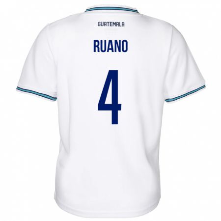 Kandiny Mujer Camiseta Guatemala Michelle Ruano #4 Blanco 1ª Equipación 24-26 La Camisa Chile