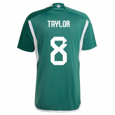 Kandiny Mujer Camiseta Irlanda Del Norte Dale Taylor #8 Verde 1ª Equipación 24-26 La Camisa Chile
