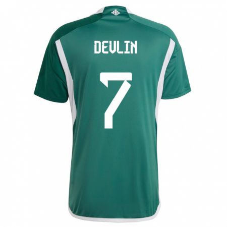 Kandiny Mujer Camiseta Irlanda Del Norte Terry Devlin #7 Verde 1ª Equipación 24-26 La Camisa Chile