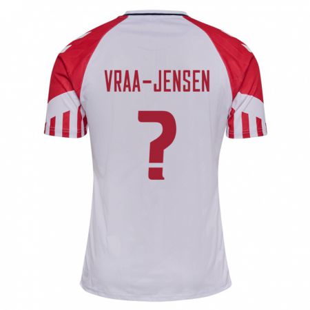 Kandiny Mujer Camiseta Dinamarca Ludwig Vraa-Jensen #0 Blanco 2ª Equipación 24-26 La Camisa Chile