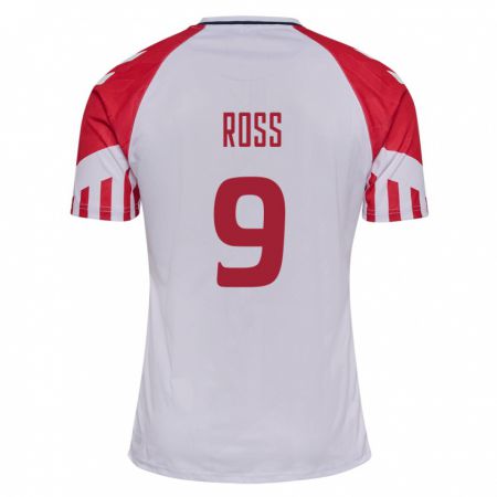 Kandiny Mujer Camiseta Dinamarca Oliver Ross #9 Blanco 2ª Equipación 24-26 La Camisa Chile