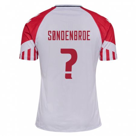 Kandiny Mujer Camiseta Dinamarca Andreas Søndenbroe #0 Blanco 2ª Equipación 24-26 La Camisa Chile