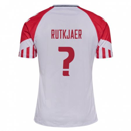 Kandiny Mujer Camiseta Dinamarca Villads Rutkjaer #0 Blanco 2ª Equipación 24-26 La Camisa Chile
