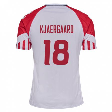Kandiny Mujer Camiseta Dinamarca Maurits Kjaergaard #18 Blanco 2ª Equipación 24-26 La Camisa Chile