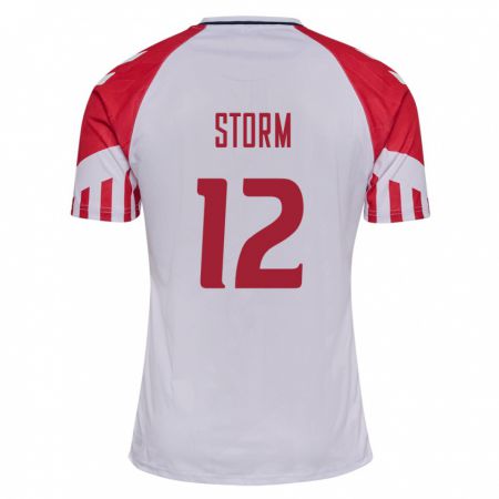 Kandiny Mujer Camiseta Dinamarca Tobias Storm #12 Blanco 2ª Equipación 24-26 La Camisa Chile