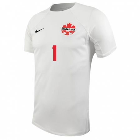 Kandiny Mujer Camiseta Canadá Ben Alexander #1 Blanco 2ª Equipación 24-26 La Camisa Chile