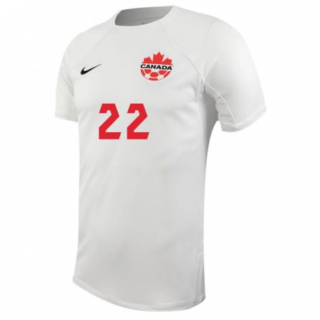 Kandiny Mujer Camiseta Canadá Lysianne Proulx #22 Blanco 2ª Equipación 24-26 La Camisa Chile