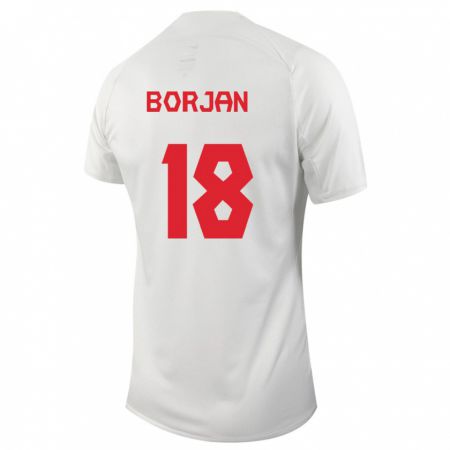 Kandiny Mujer Camiseta Canadá Milan Borjan #18 Blanco 2ª Equipación 24-26 La Camisa Chile