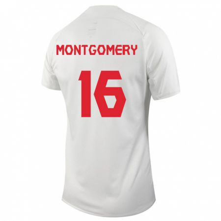 Kandiny Mujer Camiseta Canadá Callum Montgomery #16 Blanco 2ª Equipación 24-26 La Camisa Chile