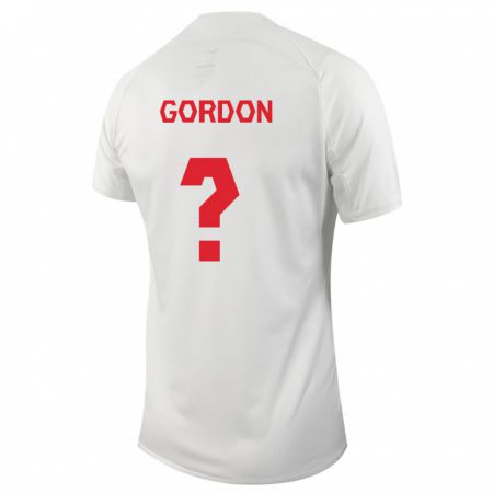 Kandiny Mujer Camiseta Canadá Joshua Gordon #0 Blanco 2ª Equipación 24-26 La Camisa Chile