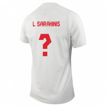 Kandiny Mujer Camiseta Canadá Lucas Sarakinis #0 Blanco 2ª Equipación 24-26 La Camisa Chile