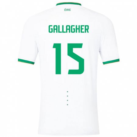 Kandiny Mujer Camiseta Irlanda Oisín Gallagher #15 Blanco 2ª Equipación 24-26 La Camisa Chile