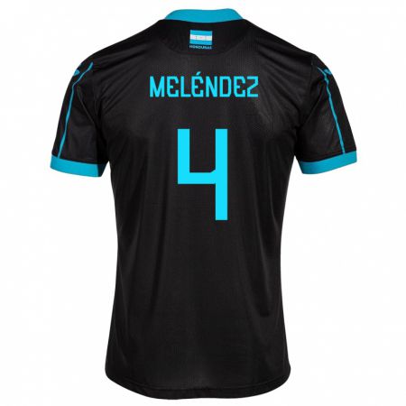 Kandiny Mujer Camiseta Honduras Carlos Meléndez #4 Negro 2ª Equipación 24-26 La Camisa Chile