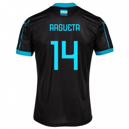 Kandiny Mujer Camiseta Honduras Carlos Argueta #14 Negro 2ª Equipación 24-26 La Camisa Chile