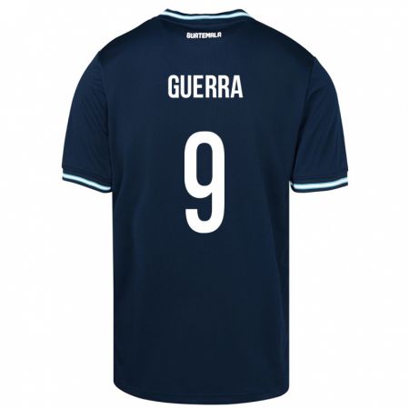 Kandiny Mujer Camiseta Guatemala Oseas Guerra #9 Azul 2ª Equipación 24-26 La Camisa Chile