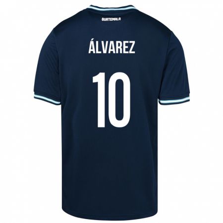 Kandiny Mujer Camiseta Guatemala Andrea Álvarez #10 Azul 2ª Equipación 24-26 La Camisa Chile