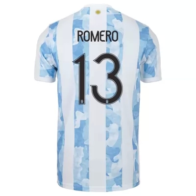 Niño Selección de fútbol de Argentina Camiseta Cristian Romero #13 1ª Equipación Azul Blanco 2021 Chile