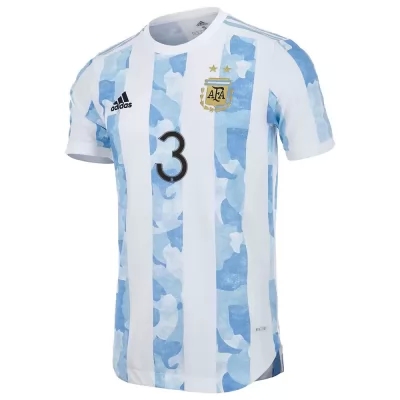 Hombre Selección De Fútbol De Argentina Camiseta Nicolas Tagliafico #3 1ª Equipación Azul Blanco 2021 Chile