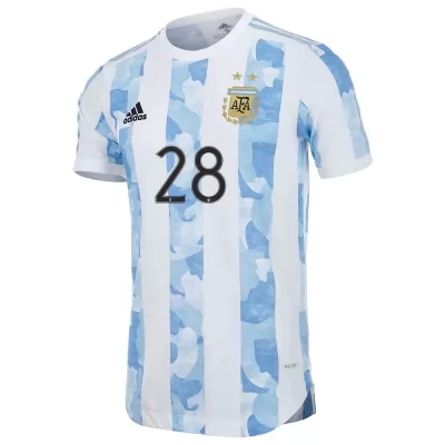 Niño Selección De Fútbol De Argentina Camiseta Juan Musso #28 1ª Equipación Azul Blanco 2021 Chile