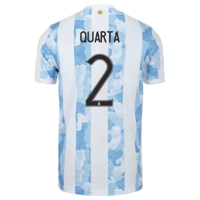 Mujer Selección de fútbol de Argentina Camiseta Lucas Martinez Quarta #2 1ª Equipación Azul Blanco 2021 Chile