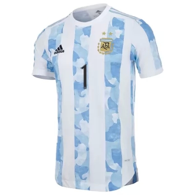 Mujer Selección De Fútbol De Argentina Camiseta Franco Armani #1 1ª Equipación Azul Blanco 2021 Chile
