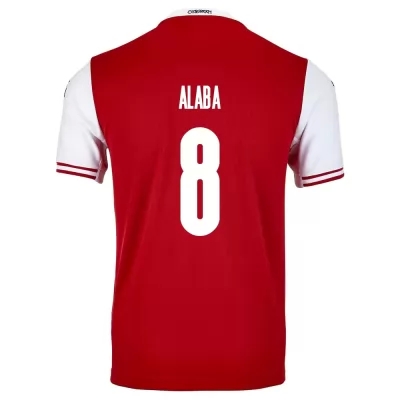 Hombre Selección De Fútbol De Austria Camiseta David Alaba #8 1ª Equipación Rojo 2021 Chile