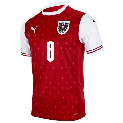 Mujer Selección De Fútbol De Austria Camiseta David Alaba #8 1ª Equipación Rojo 2021 Chile