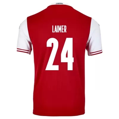 Mujer Selección De Fútbol De Austria Camiseta Konrad Laimer #24 1ª Equipación Rojo 2021 Chile
