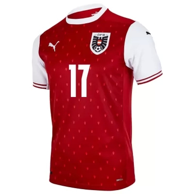 Hombre Selección De Fútbol De Austria Camiseta Louis Schaub #17 1ª Equipación Rojo 2021 Chile